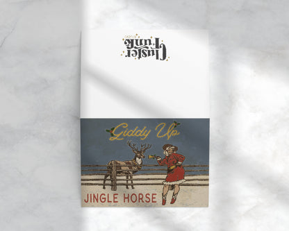 Giddy Up Jingle Horse Christmas Card | Western Holiday Greeting Card