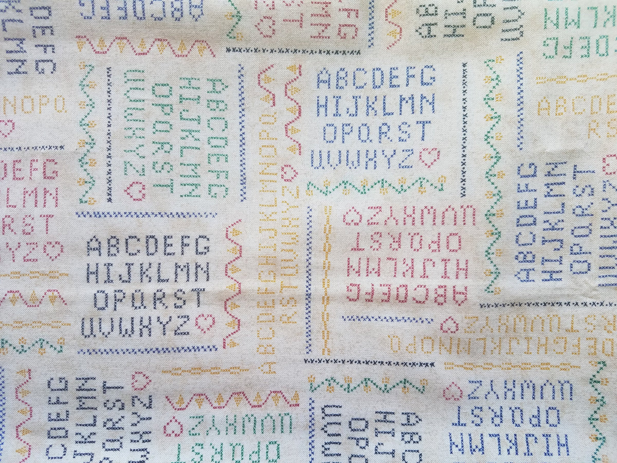 Country Quilt Kitsch Alphabet Set of 2 Odd Cuts
