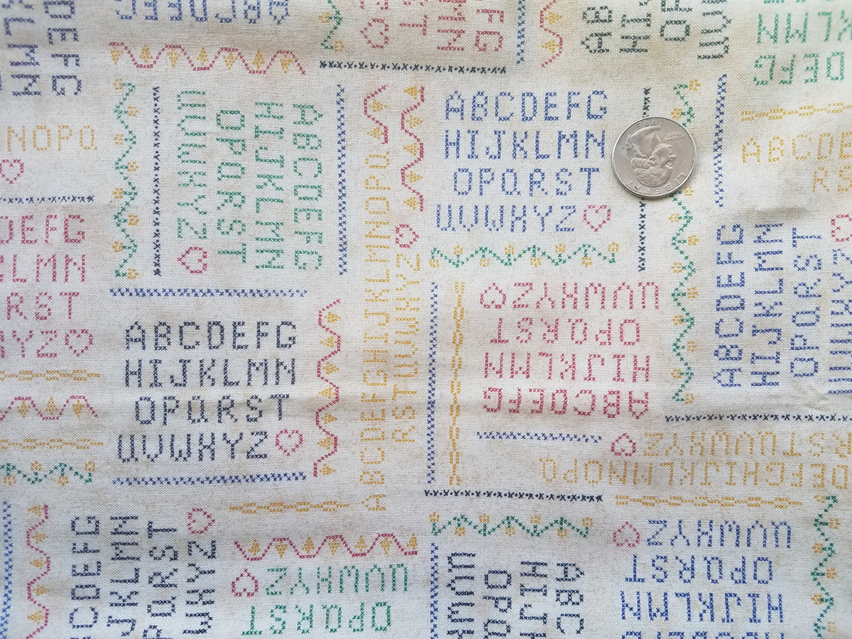 Country Quilt Kitsch Alphabet Set of 2 Odd Cuts