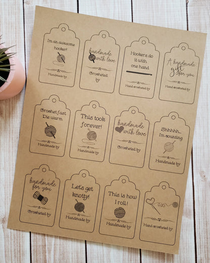Double Sided Crochet Quote Gift Tag With Blank Care Instructions