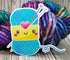 Cute Blue Yarn With Knitting Needles Vinyl Sticker