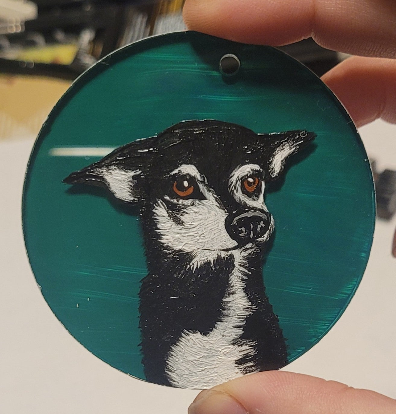 Custom Personalized Pet Portrait Hand-Painted Acrylic Ornament