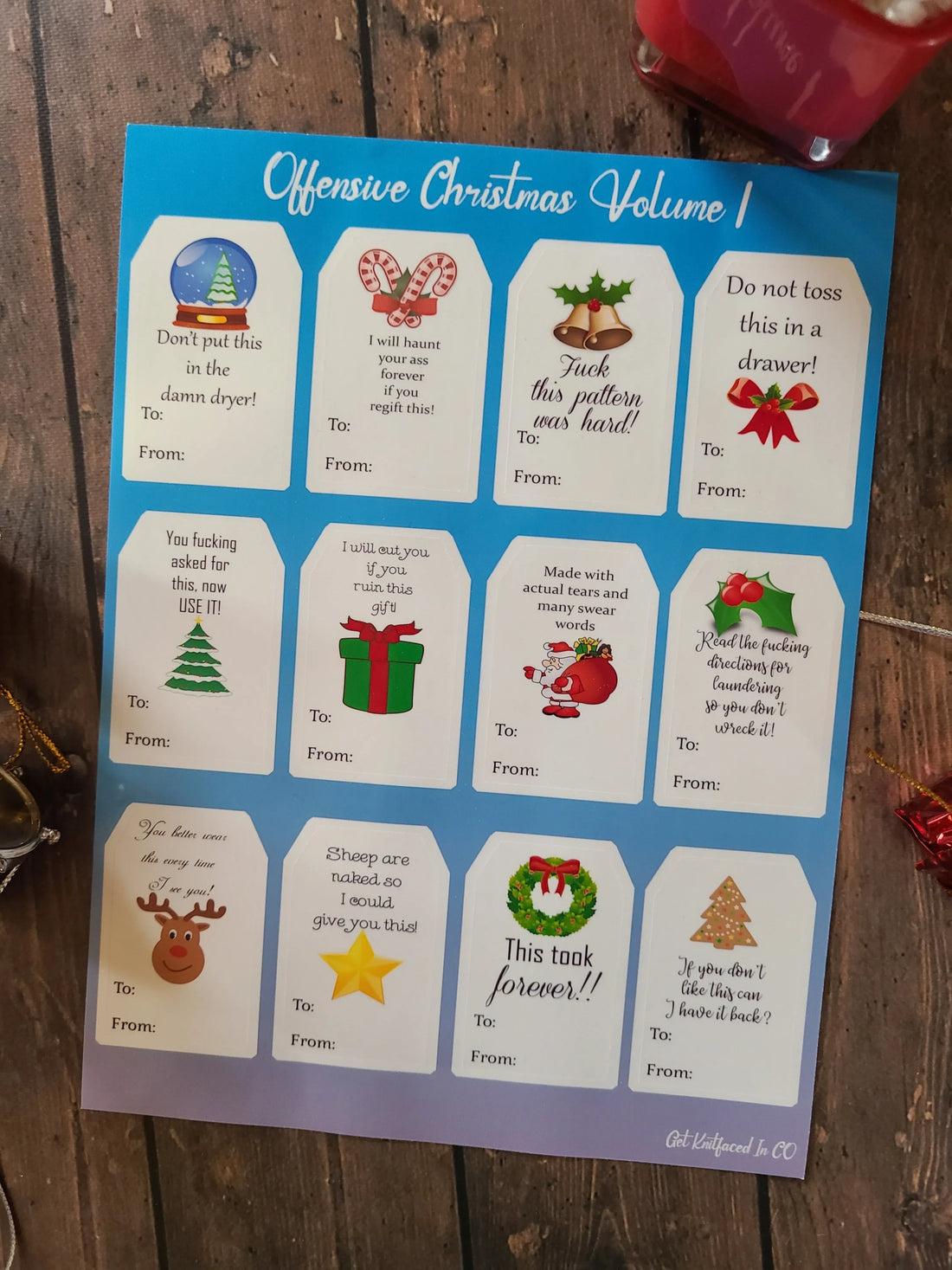 Offensive Christmas Volume 1 Gift Tag Vinyl Sticker