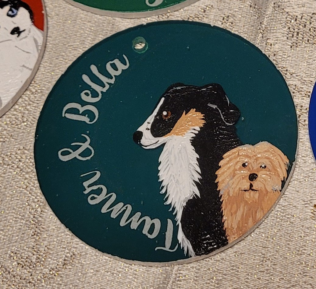 Custom Personalized Pet Portrait Hand-Painted Acrylic Ornament