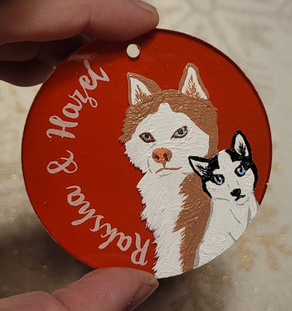Custom Personalized Pet Portrait Hand-Painted Acrylic Ornament