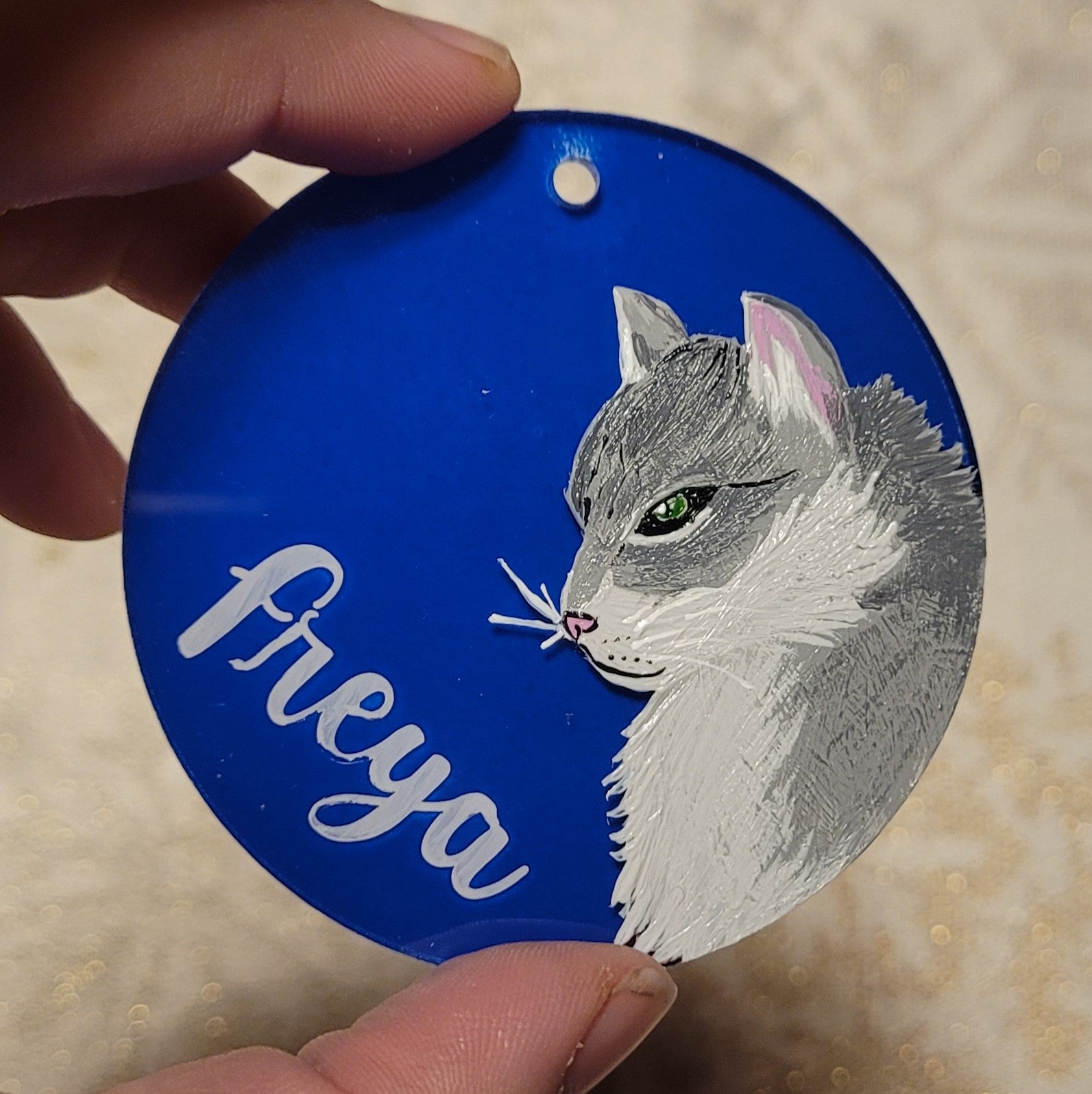 Custom Personalized Pet Portrait Hand-Painted Acrylic Ornament