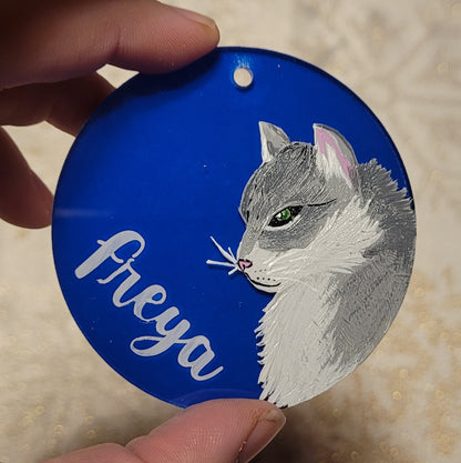 Custom Personalized Pet Portrait Hand-Painted Acrylic Ornament