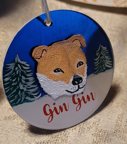 Custom Personalized Pet Portrait Hand-Painted Acrylic Ornament