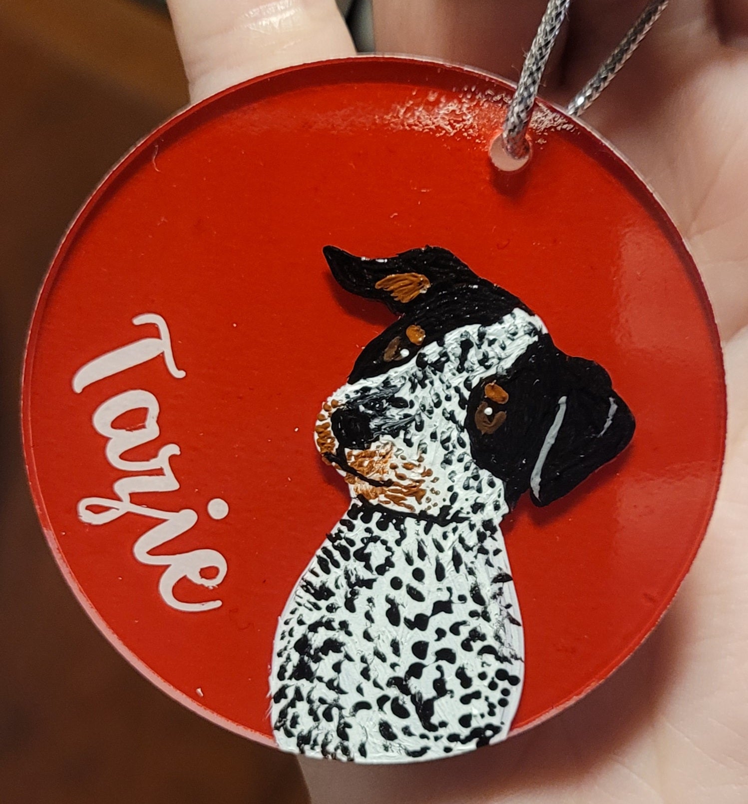 Custom Personalized Pet Portrait Hand-Painted Acrylic Ornament