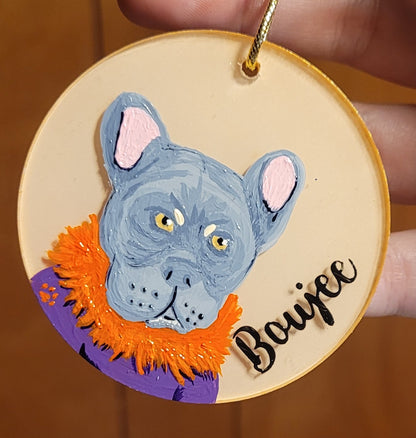 Custom Personalized Pet Portrait Hand-Painted Acrylic Ornament
