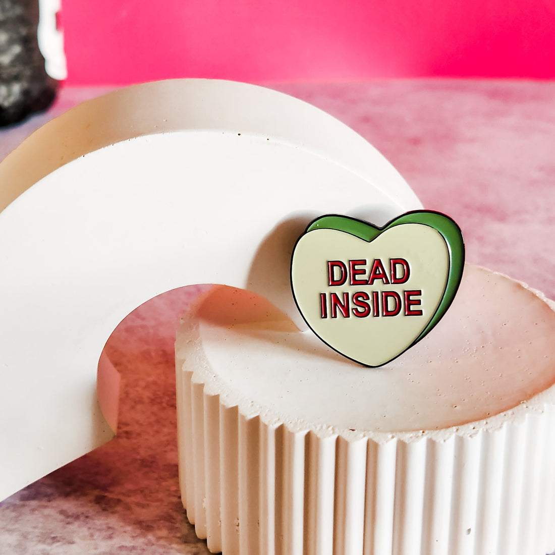 Dead inside enamel pin
