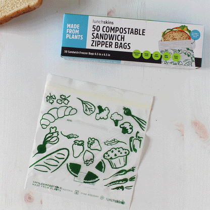 Zip-Top Compostable Freezer-Safe Sandwich Storage Bags