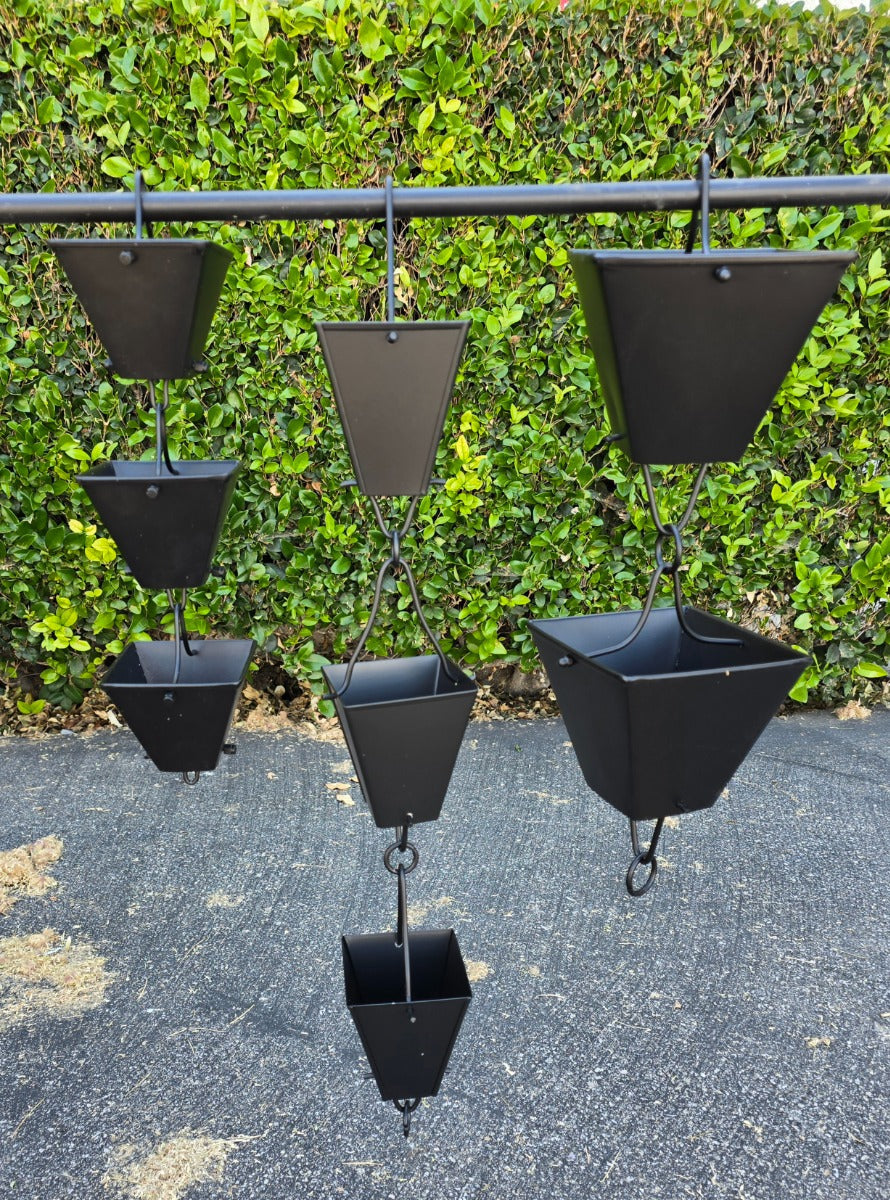 Medium Square Cups Powder Coated Black Aluminum  