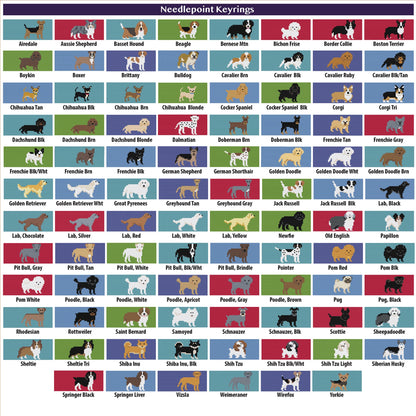 Sabyloo Needlepoint Dog Keyrings