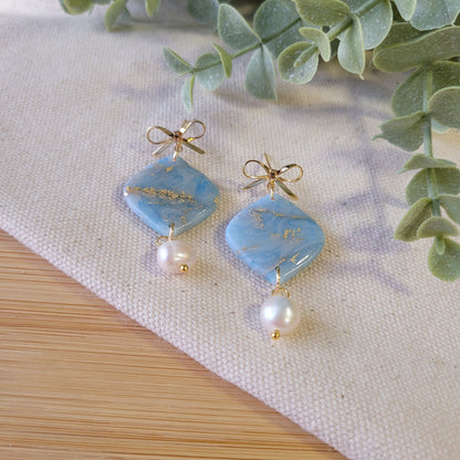Blue Gold Pointed Drop