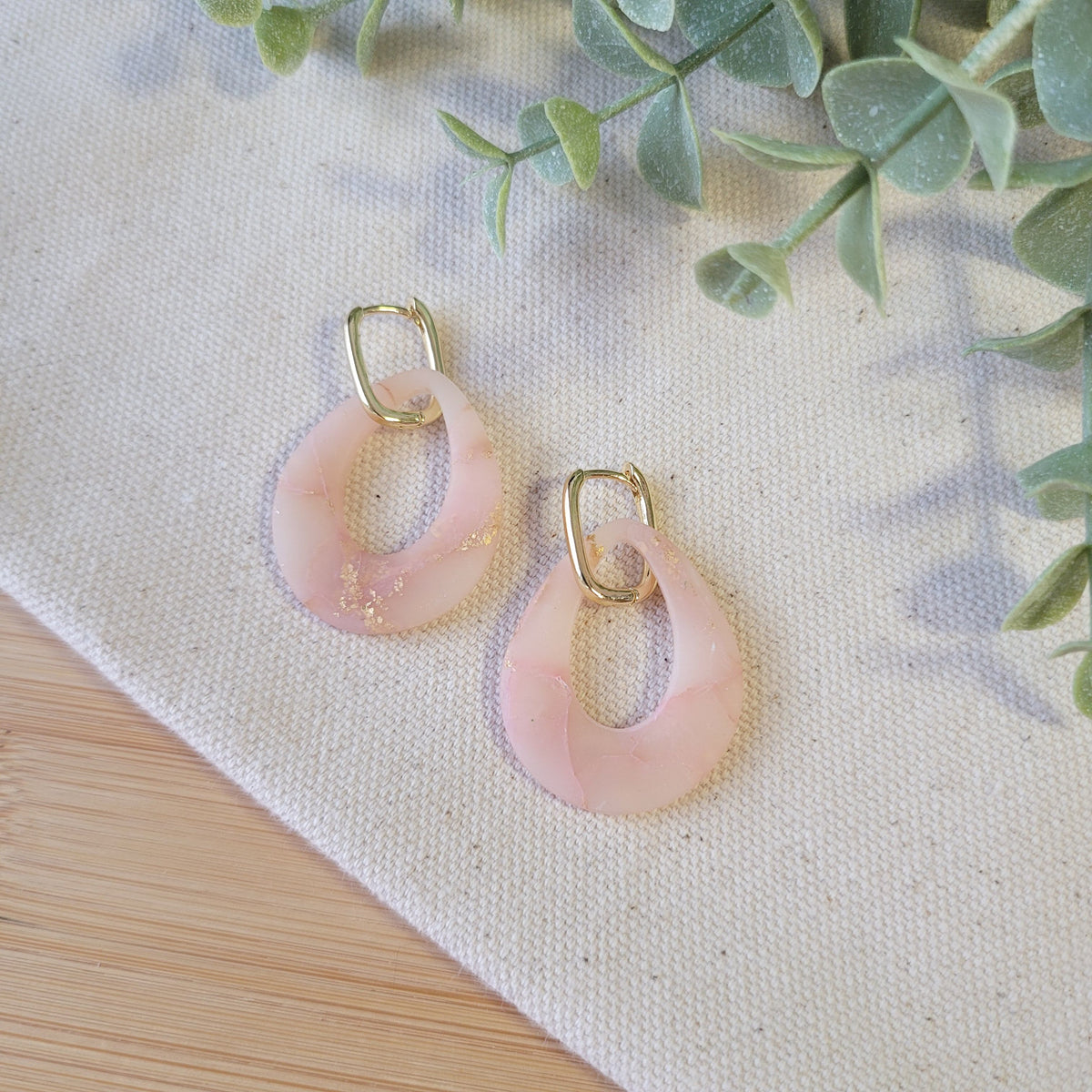 Pink Agate Hoop