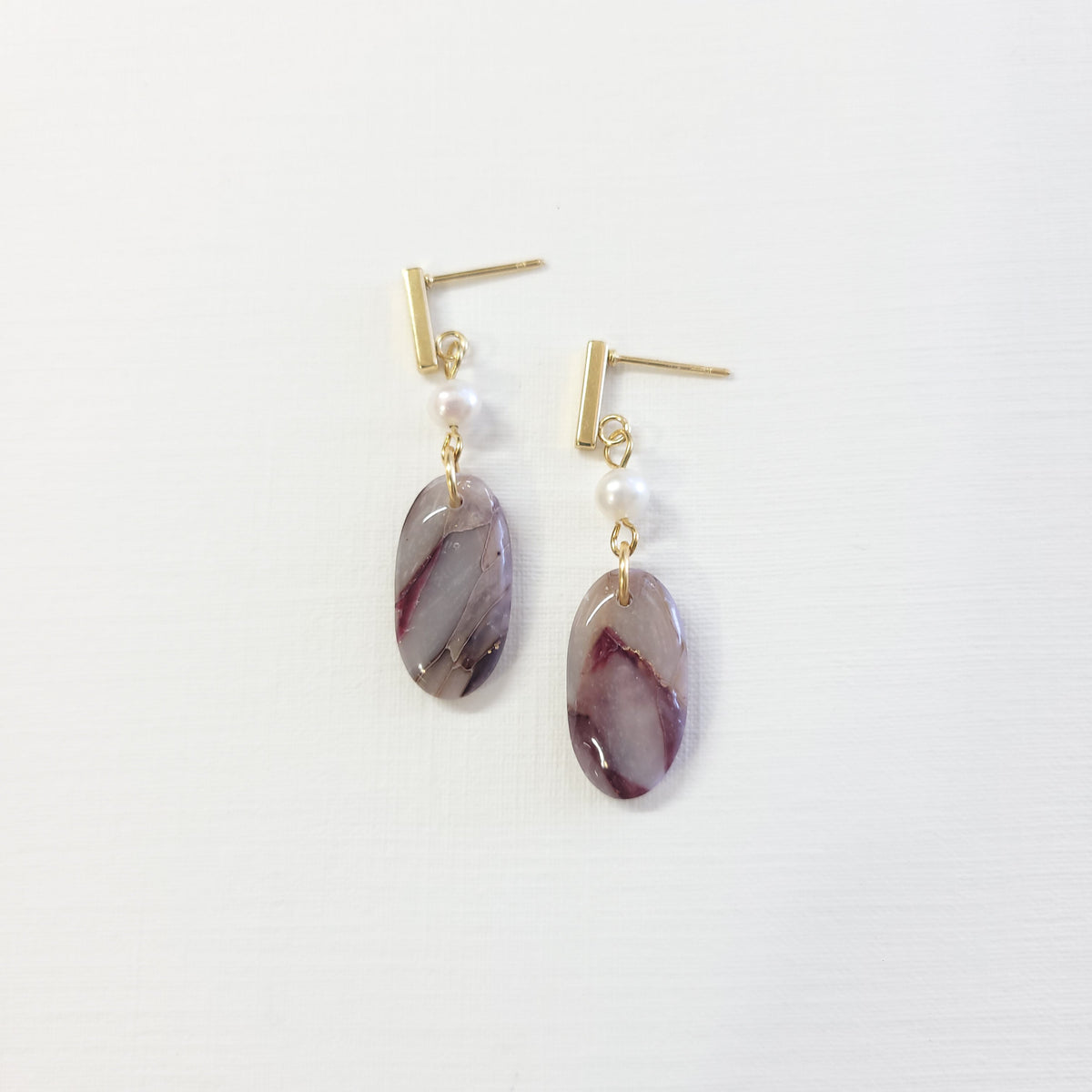 Maroon Agate Slim Drop