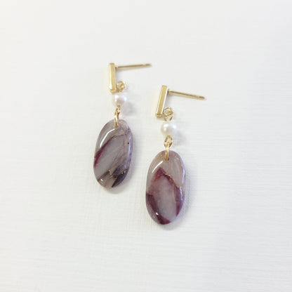 Maroon Agate Slim Drop
