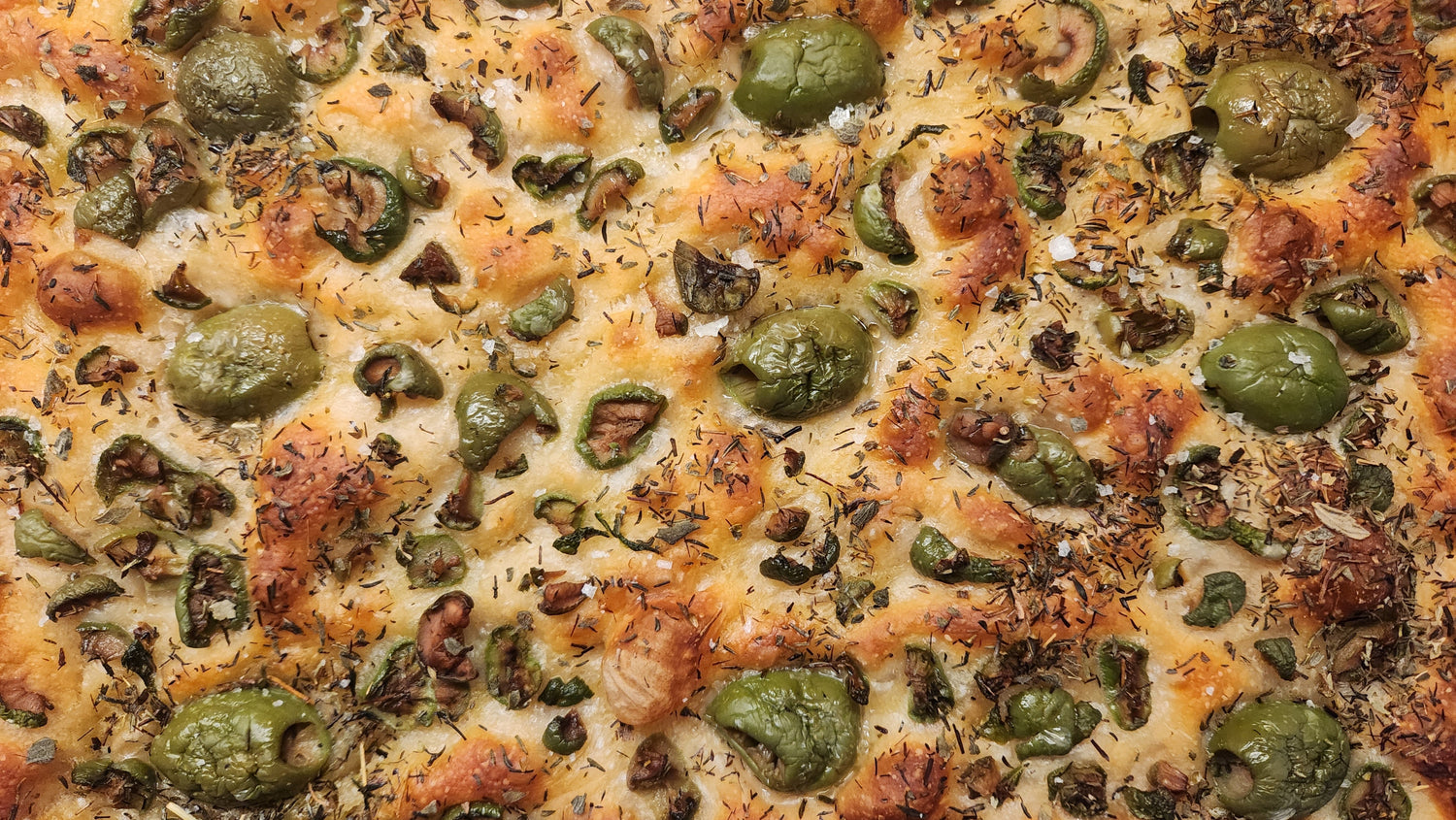 Olive &amp; thyme focaccia bread