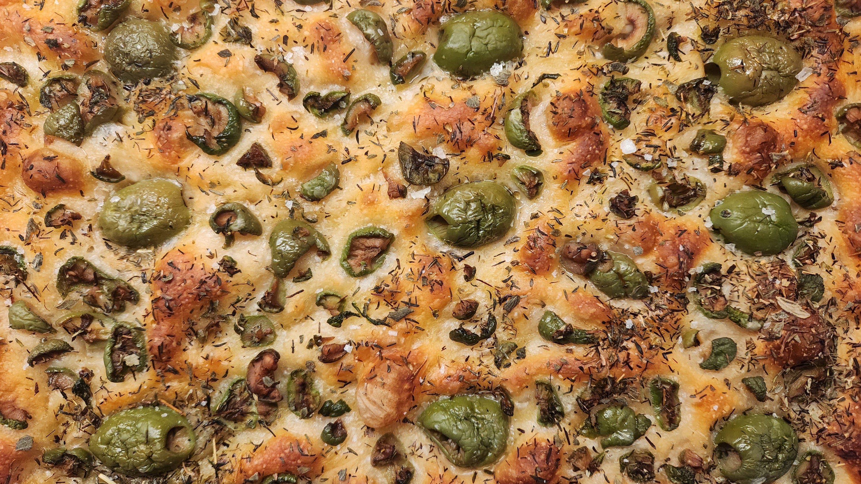 Olive &amp; thyme focaccia bread