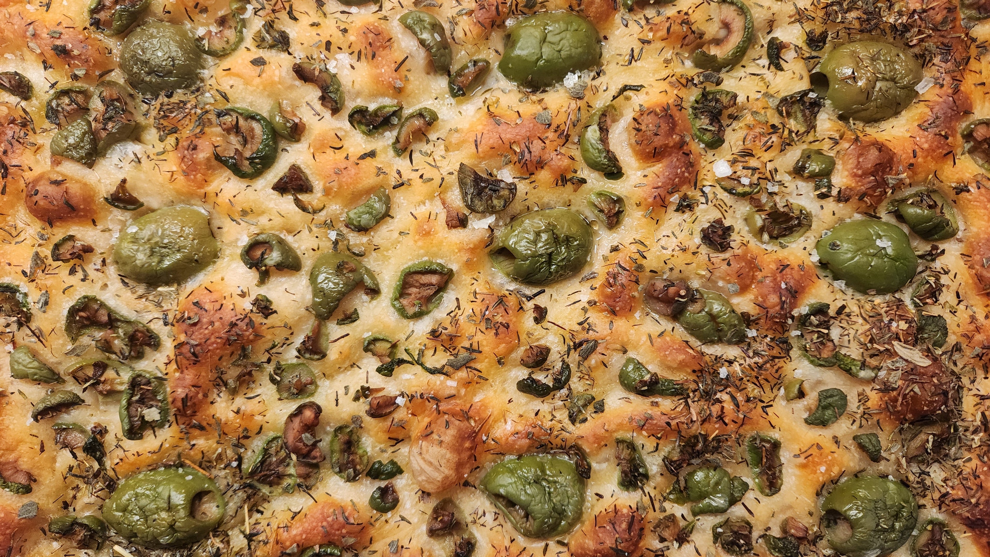 Olive &amp; thyme focaccia bread