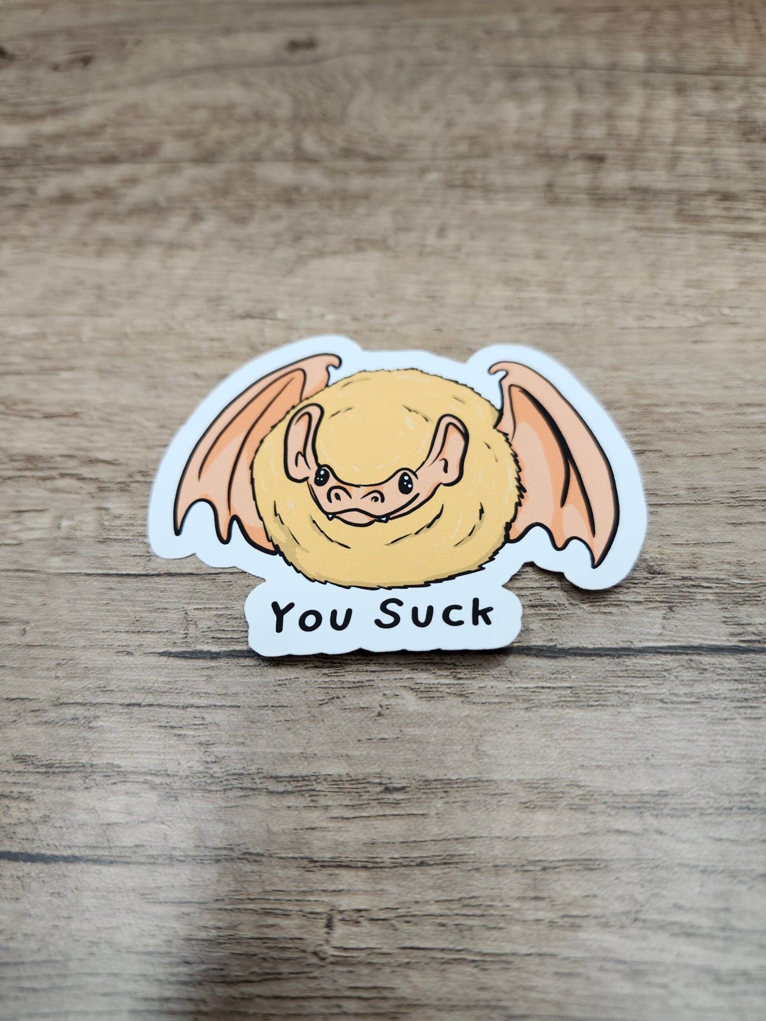 You Suck Fluffy Bat Vinyl Sticker 3"