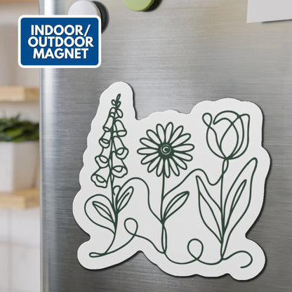 Foxglove Daisy Tulip Car Magnet - Sage Green | Subtle FDT Political Activism Car Decor