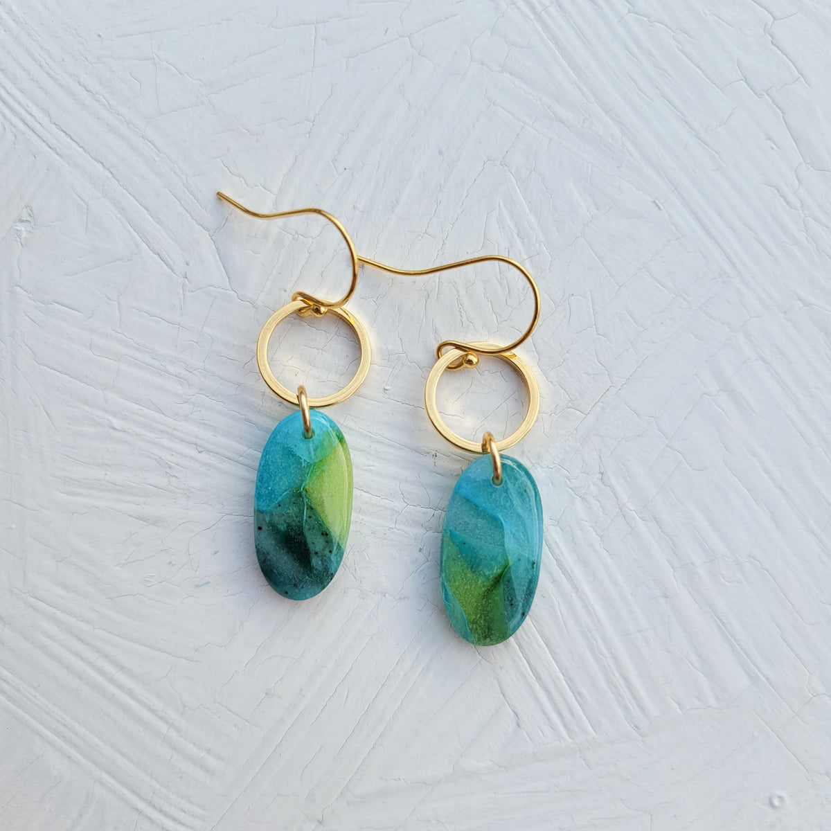 Spring Agate Mini Oval Drop
