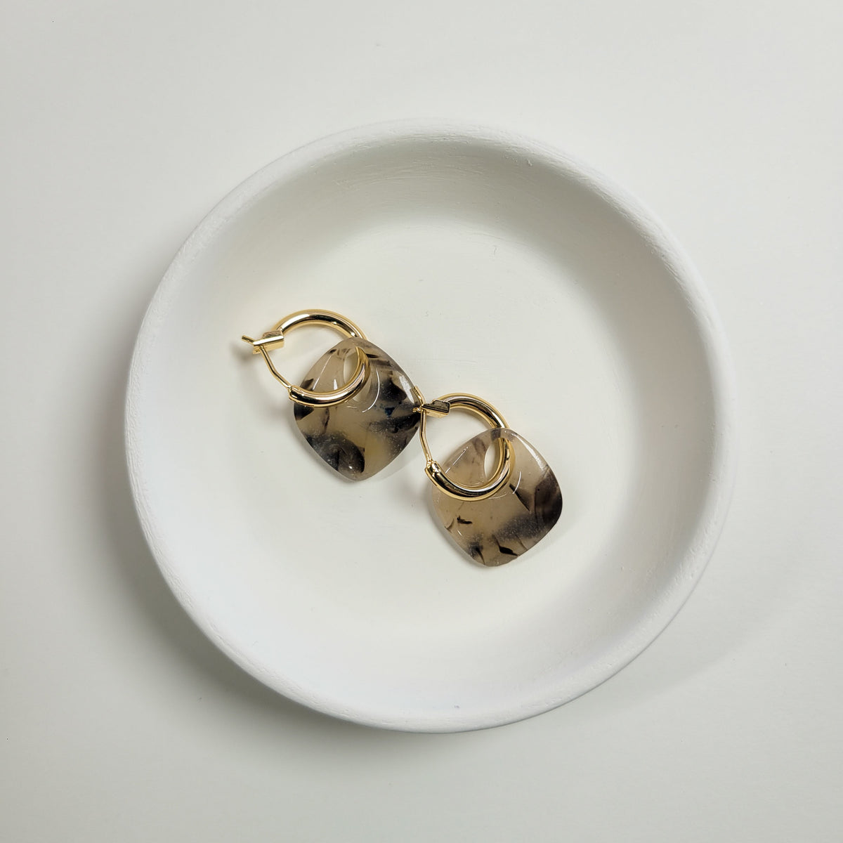 Tortoise Shell Mini Hoop- Light