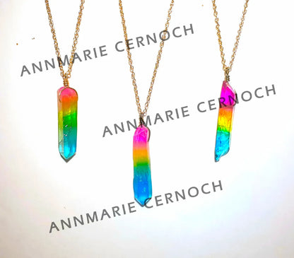 Rainbow Crystal Necklace/Earrings - Free Shipping