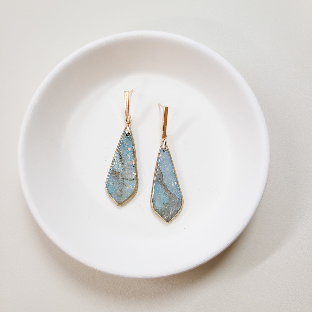 Blue Opal Long Teardrop
