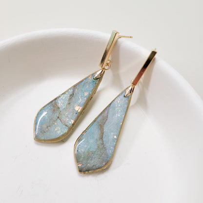 Blue Opal Long Teardrop