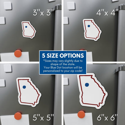 Blue Dot Red State Die-Cut Vinyl Magnet | Customized Democratic Activist Car Decor