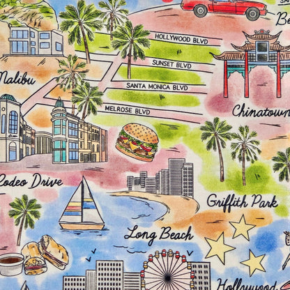 Cocktail Napkins - 100% Cotton - Set of 6 - Los Angeles