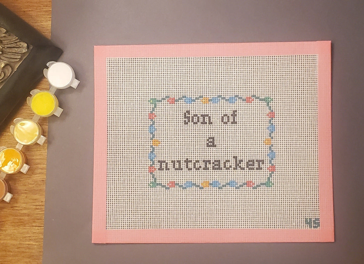 Funny Christmas needlepoint canvas Son of a Nutcracker
