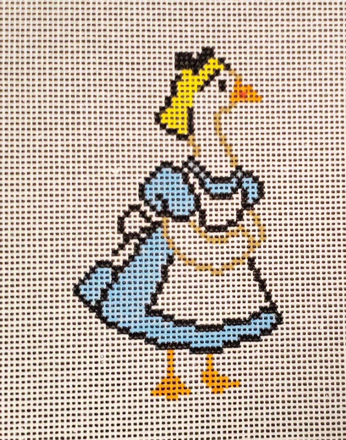 Literary Alice goose needlepoint hand painted canvas for book lovers