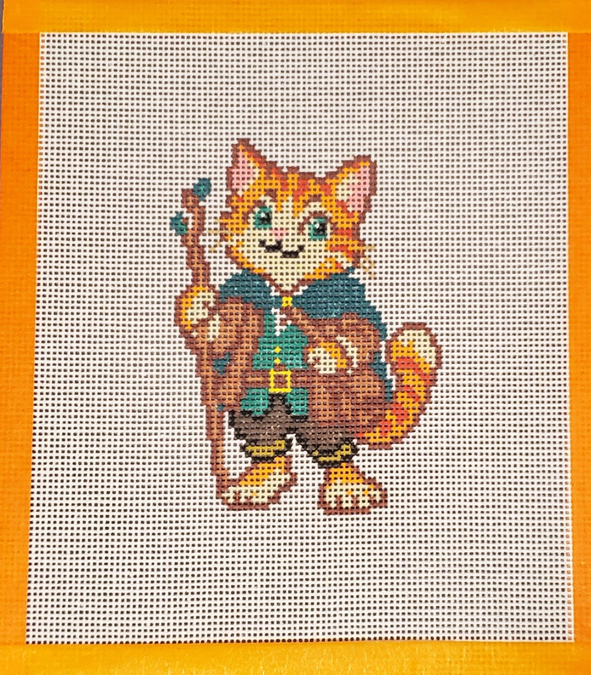 Adventure Kitty Cat needlepoint canvas hand painted