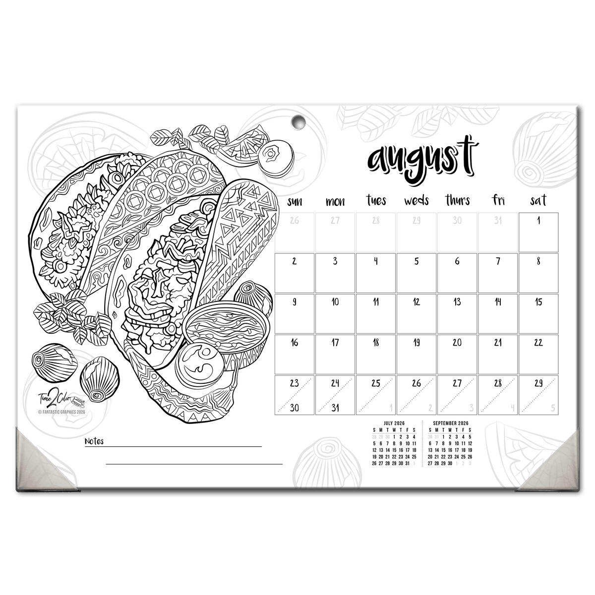 2027 Favorite Foods 19” x 13” Home Edition Desk Blotter/Wall Coloring Calendar