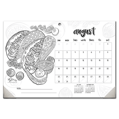 2027 Favorite Foods 19” x 13” Home Edition Desk Blotter/Wall Coloring Calendar