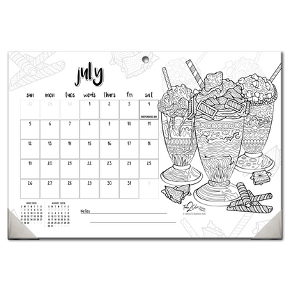 2027 Favorite Foods 19” x 13” Home Edition Desk Blotter/Wall Coloring Calendar