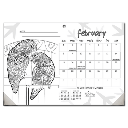 2027 Furry Friends 19” x 13” Home Edition Desk Blotter/Wall Coloring Calendar