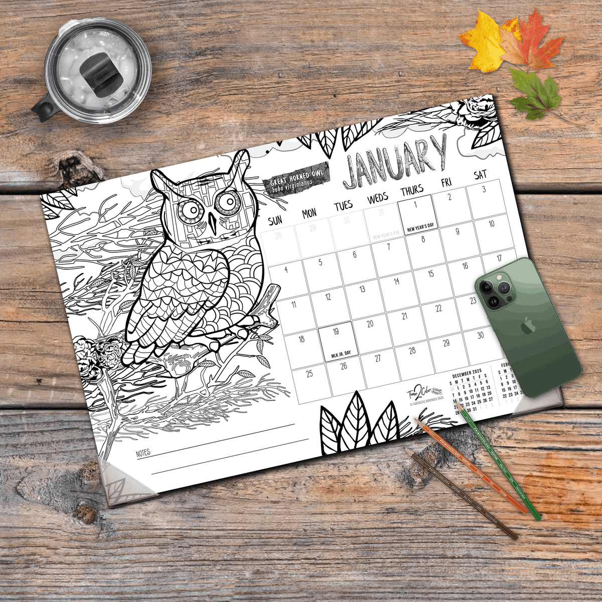 2027 Nature 19” x 13” Home Edition Desk Blotter/Wall Coloring Calendar