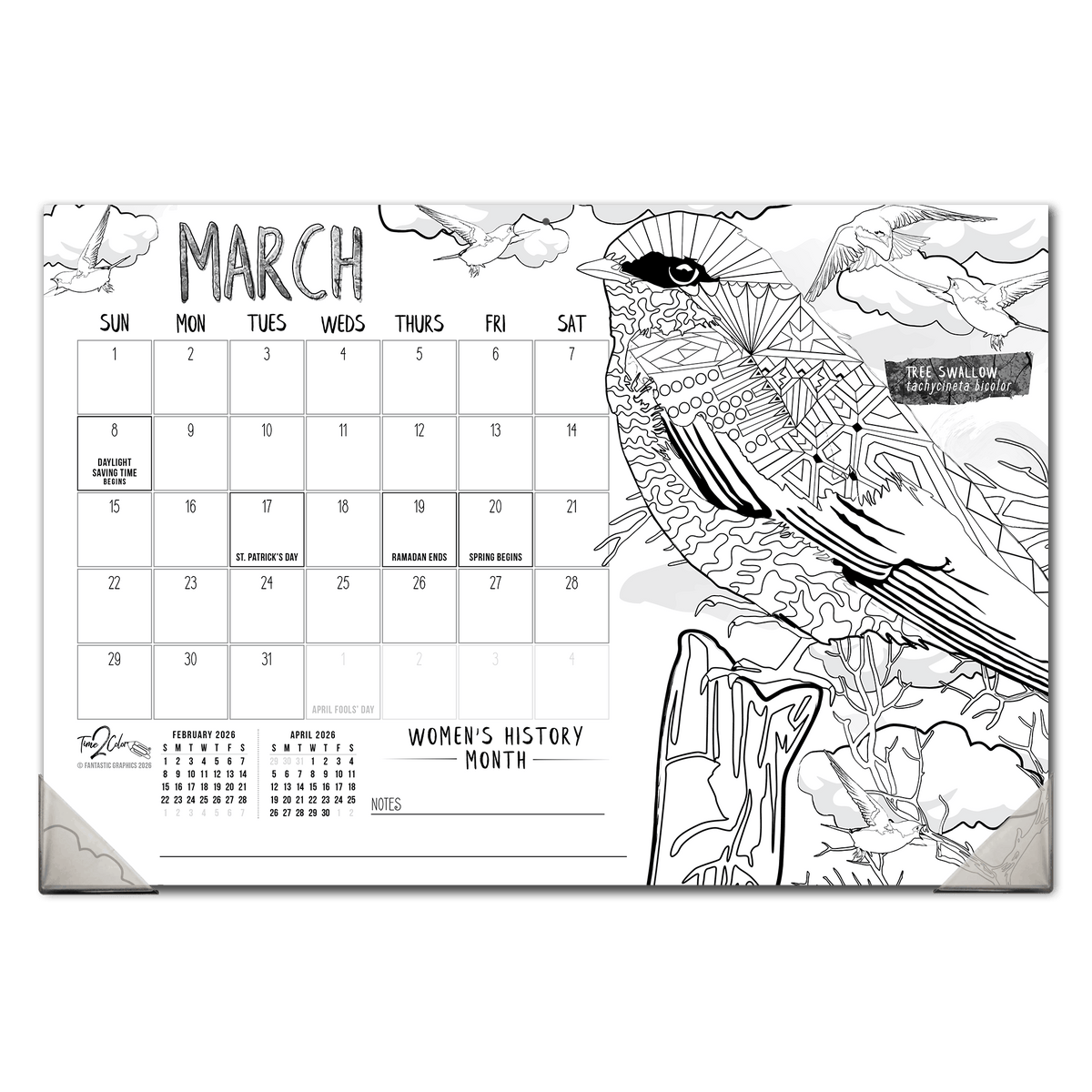 2027 Nature 19” x 13” Home Edition Desk Blotter/Wall Coloring Calendar