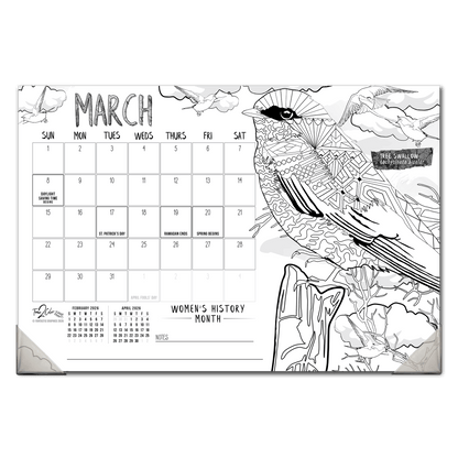 2027 Nature 19” x 13” Home Edition Desk Blotter/Wall Coloring Calendar