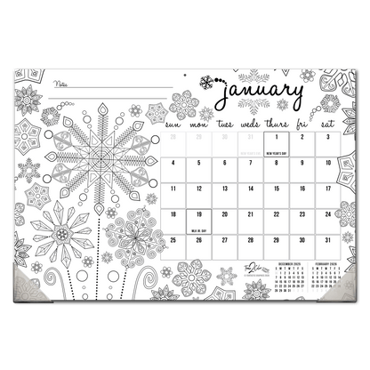 2027 Seasons 19” x 13” Home Edition Desk Blotter/Wall Coloring Calendar