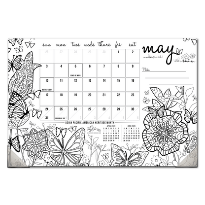 2027 Seasons 19” x 13” Home Edition Desk Blotter/Wall Coloring Calendar