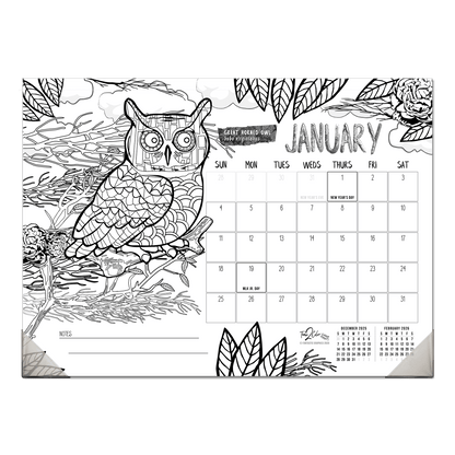 2027 Nature 22” x 16” Office Edition Desk Blotter/Wall Coloring Calendar