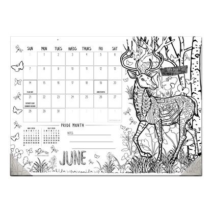 2027 Nature 22” x 16” Office Edition Desk Blotter/Wall Coloring Calendar