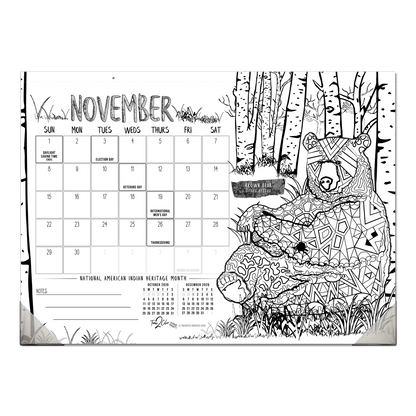 2027 Nature 22” x 16” Office Edition Desk Blotter/Wall Coloring Calendar
