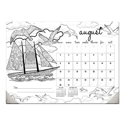 2027 Seasons 22” x 16” Office Edition Desk Blotter/Wall Coloring Calendar